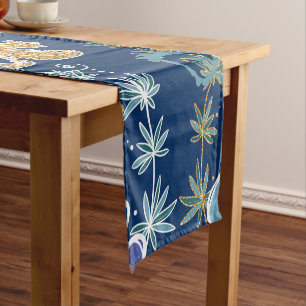 Caminho De Mesa Pequeno Oceano Dourado de turquesa azul Elegante Turquesa