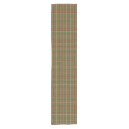 Caminho De Mesa Pequeno Olive Burgundy White Plaid Classic Table Runner