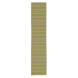 Caminho De Mesa Pequeno Olive Green Plaid Retro Color Table Runner