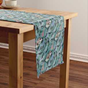 Caminho De Mesa Pequeno Ondas Em Harmonia Acrílica Abstrato