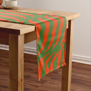 Caminho De Mesa Pequeno Ondas Vermelhas e Verdes