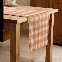 Caminho De Mesa Pequeno Orange Gingham Fall Autumn