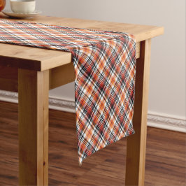 Caminho De Mesa Pequeno Orange Tartan Xadrez