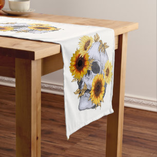 CAMINHO DE MESA PEQUENO OURO BLOOM SKULL