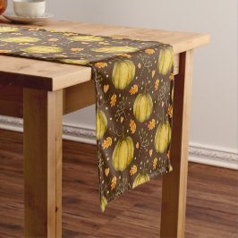 Caminho De Mesa Pequeno Ouro Pumpkins Curto Mesa Runner