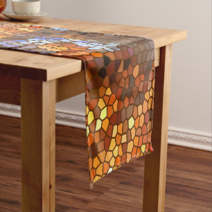 Caminho De Mesa Pequeno Outono Mosaico - Abstrato Curto Mesa