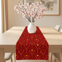 Padrão Abstrato Art Déco Vermelho Dourado de Luxo