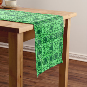 Caminho De Mesa Pequeno Padrão Árabe ornamentado - Emerald Green