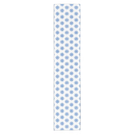 Caminho De Mesa Pequeno Padrão Branco e Azul Clássico do Floco de Neve de 