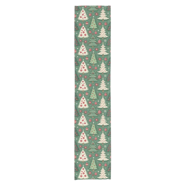 Caminho De Mesa Pequeno Padrão Clássico de Árvore de Natal Verde de Natal (Frente)