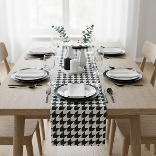 Caminho De Mesa Pequeno Padrão clássico de xadrez preto