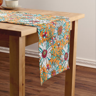 Caminho De Mesa Pequeno Padrão das flores de margarida amarela-amarela-ala