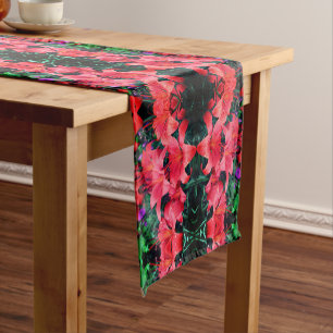 Caminho De Mesa Pequeno Padrão de Abstrato Floral dos Lírios Laranja