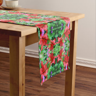 Caminho De Mesa Pequeno Padrão de Arte de Flor Abstrato de Laranja