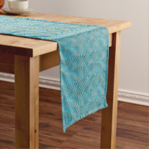 Padrão de arte de linhas curvas azul turquesa aqua