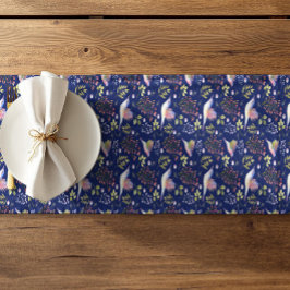 Caminho De Mesa Pequeno Padrão de Beija-flores e Flores de Fundo Personali