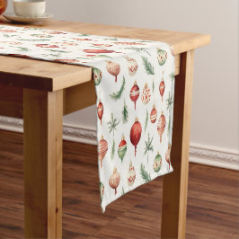 Caminho De Mesa Pequeno Padrão de Bolas de Natal Decorativas