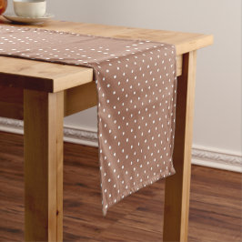 Caminho De Mesa Pequeno Padrão de bolinhas marrom médio contínuo