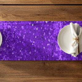 Caminho De Mesa Pequeno Padrão de Brilho Falso Glam Roxo Profundo
