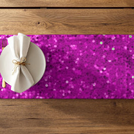 Caminho De Mesa Pequeno Padrão de Brilho Falso Rosa Intenso Glam