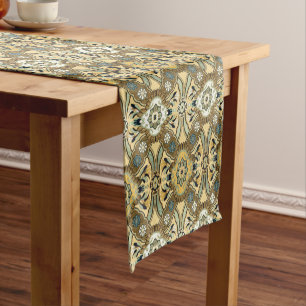 Caminho De Mesa Pequeno Padrão de Brocade Floral Japonês Vintage