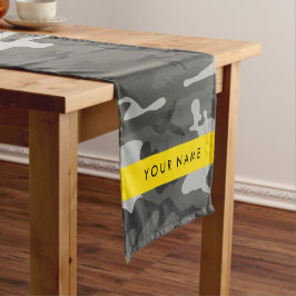 Caminho De Mesa Pequeno Padrão de Camuflagem Cinza, Seu nome, Personalizar