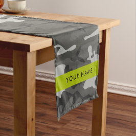 Caminho De Mesa Pequeno Padrão de Camuflagem Cinza, Seu nome, Personalize