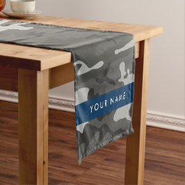 Caminho De Mesa Pequeno Padrão de Camuflagem Cinza, Seu nome, Personalize