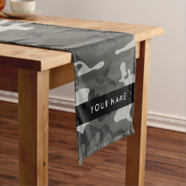 Caminho De Mesa Pequeno Padrão de Camuflagem Cinza, Seu nome, Personalize