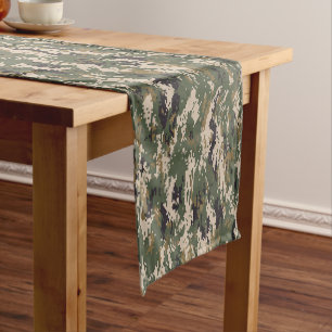 Caminho De Mesa Pequeno Padrão de Camuflagem Digital Verde
