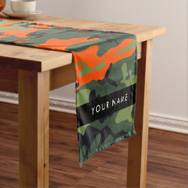 Caminho De Mesa Pequeno Padrão de Camuflagem Laranja, Seu nome, Personaliz