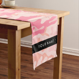 Caminho De Mesa Pequeno Padrão de Camuflagem Rosa, Seu nome, Personalize