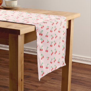 Caminho De Mesa Pequeno Padrão de Cereja Vermelha Doce