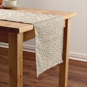 Caminho De Mesa Pequeno Padrão de Cinza Chic Beige Taupe Brown Mandala