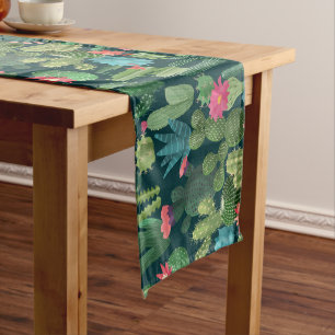Caminho De Mesa Pequeno Padrão de Colheita Verde de Cactos