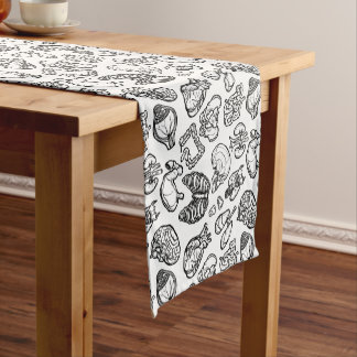 Caminho De Mesa Pequeno Padrão de desenho da Anatomia Humana Moderna Preta