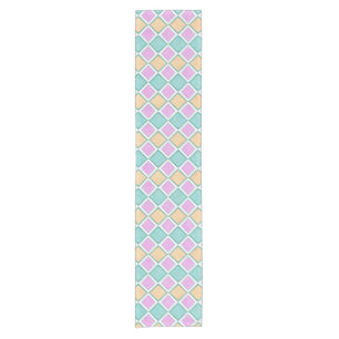 Caminho De Mesa Pequeno Padrão de Diamante Prisma Harlequim Pastel