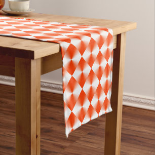 Caminho De Mesa Pequeno Padrão de Diamante Vermelho Laranja