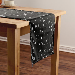 Caminho De Mesa Pequeno Padrão de Estrelas Prateadas Cujas Qualquer cor