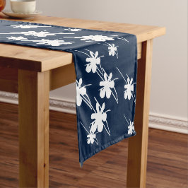 Caminho De Mesa Pequeno Padrão de flocos de neve de Natal azul marinho