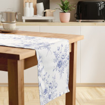 Padrão de Flores Azuis Clássicas Toile azul francê