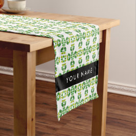 Caminho De Mesa Pequeno Padrão de Folhas, Folhas Verdes, Seu Nome
