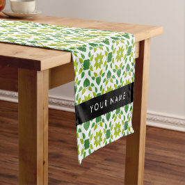 Caminho De Mesa Pequeno Padrão de Folhas, Folhas Verdes, Seu Nome