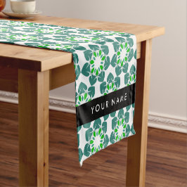Caminho De Mesa Pequeno Padrão de Folhas, Folhas Verdes, Seu Nome