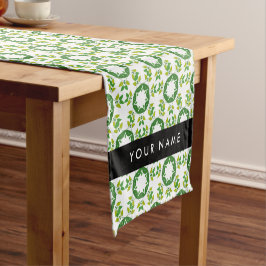 Caminho De Mesa Pequeno Padrão de Folhas, Folhas Verdes, Seu Nome