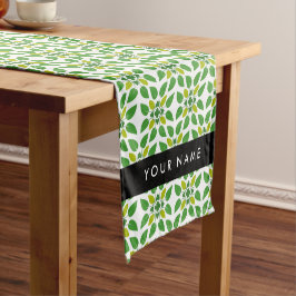 Caminho De Mesa Pequeno Padrão de Folhas, Folhas Verdes, Seu Nome