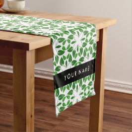 Caminho De Mesa Pequeno Padrão de Folhas, Folhas Verdes, Seu Nome