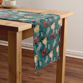 Caminho De Mesa Pequeno Padrão de Folhas Tropicais