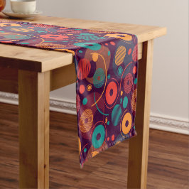 Caminho De Mesa Pequeno Padrão de Formas Geométricas Multicolores