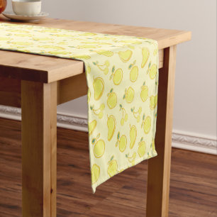 CAMINHO DE MESA PEQUENO PADRÃO DE FRUTA FRESCA DO LEMÃO